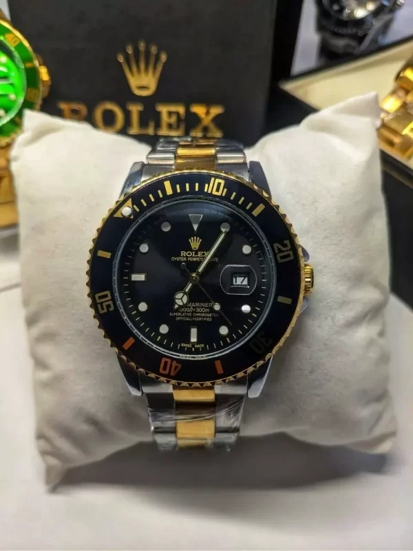 Relógio masculino Rolex Submariner Preto Misto linha Gold